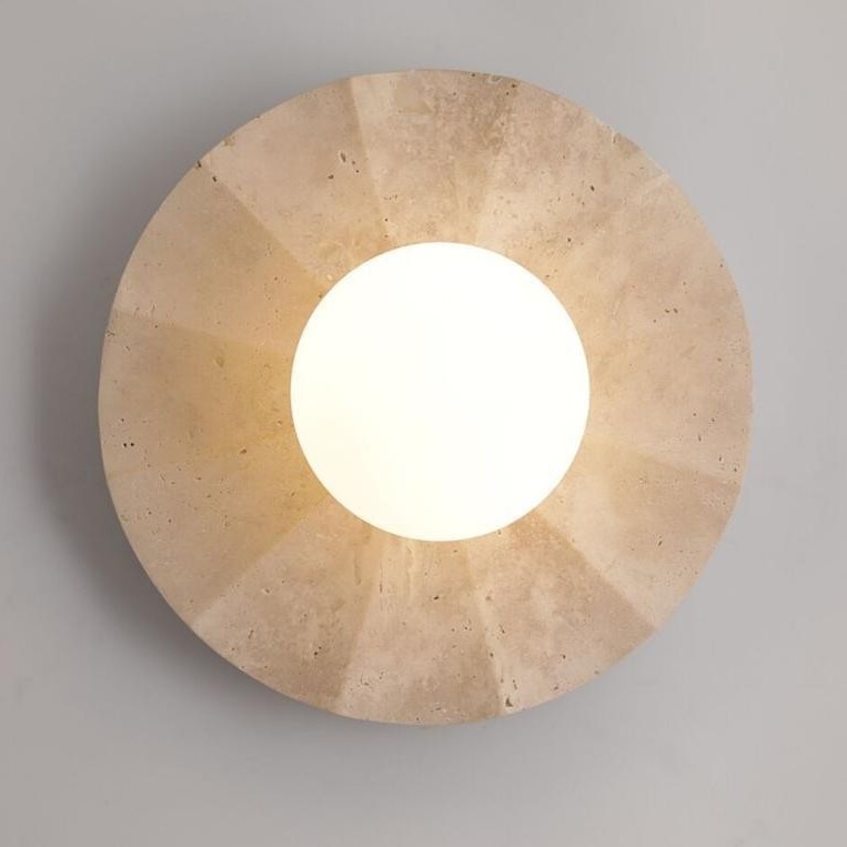 Holmquija Minimalist Solar Halo Travertine Stone Wall Light Holmquija Minimalist Solar Halo Travertine Stone Wall Light