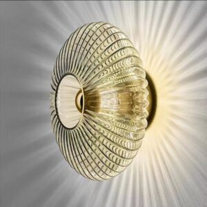 Home Vindlaro Modern Ribbed Shell Radiant Sunburst Wall Lighting