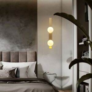 Home Aalberri Modern Golden Arc Globe Ball Wall Light Bedroom Hdb