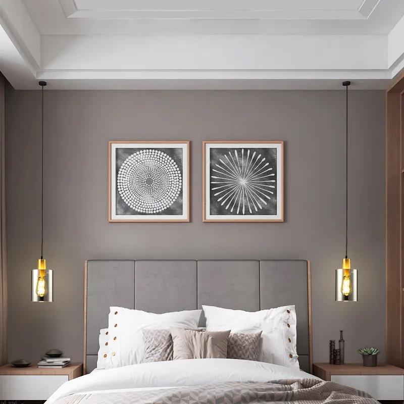 Albeina Modern Golden Glow Glass Pendant Light Albeina Modern Golden Glow Glass Pendant Light Bedroom Condo