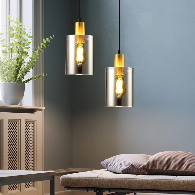Albeina Modern Golden Glow Glass Pendant Light Albeina Modern Golden Glow Glass Pendant Light Bedside Bto