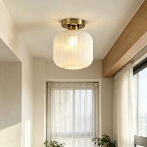 Asgeirja Modern Striped Lantern Glass Jar Ceiling Light Bedroom Hdb