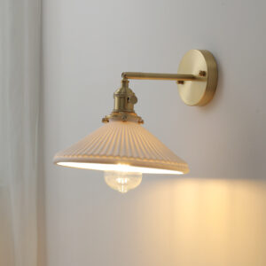 Home Cinara Classic Traditional Fluted Ceramic Lantern Wall Light