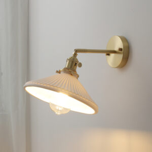 Home Cinara Classic Traditional Fluted Ceramic Lantern Wall Light Bedside Hdb