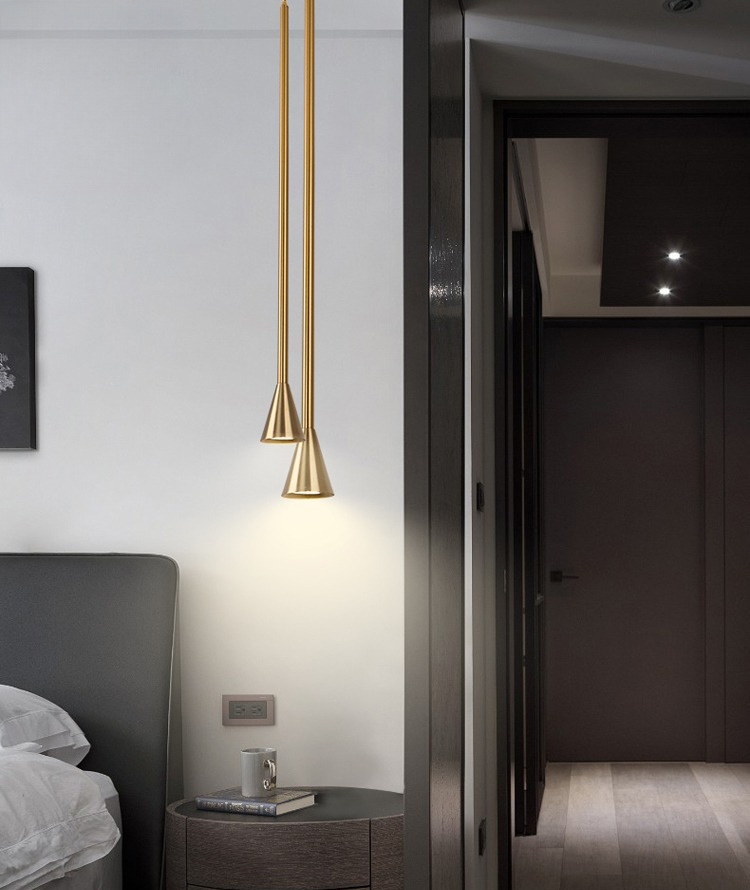 Edvaroon Minimalist Slender Cone Taper Pendant Light Edvaroon Minimalist Slender Cone Taper Pendant Light Bedroom Apartment