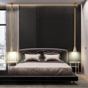 Home Edvaroon Minimalist Slender Cone Taper Pendant Light Bedroom Hdb