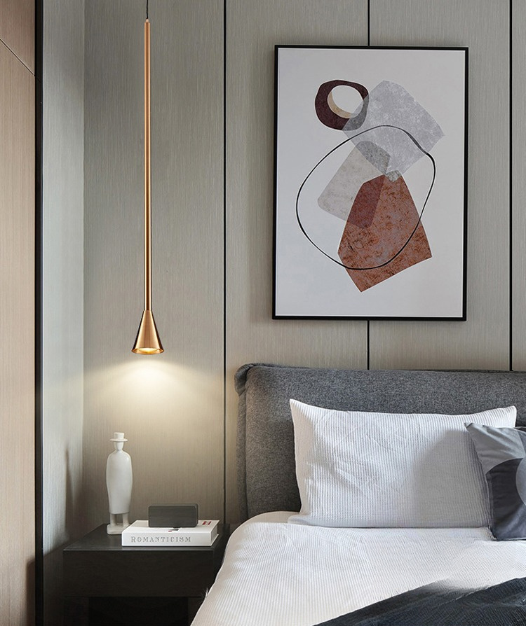 Edvaroon Minimalist Slender Cone Taper Pendant Light Edvaroon Minimalist Slender Cone Taper Pendant Light Bedside Landed House