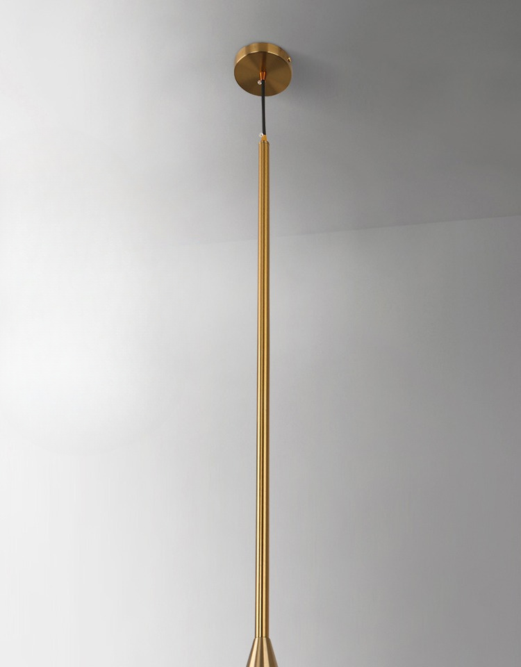 Edvaroon Minimalist Slender Cone Taper Pendant Light Edvaroon Minimalist Slender Cone Taper Pendant Light Brushed Gold Metal