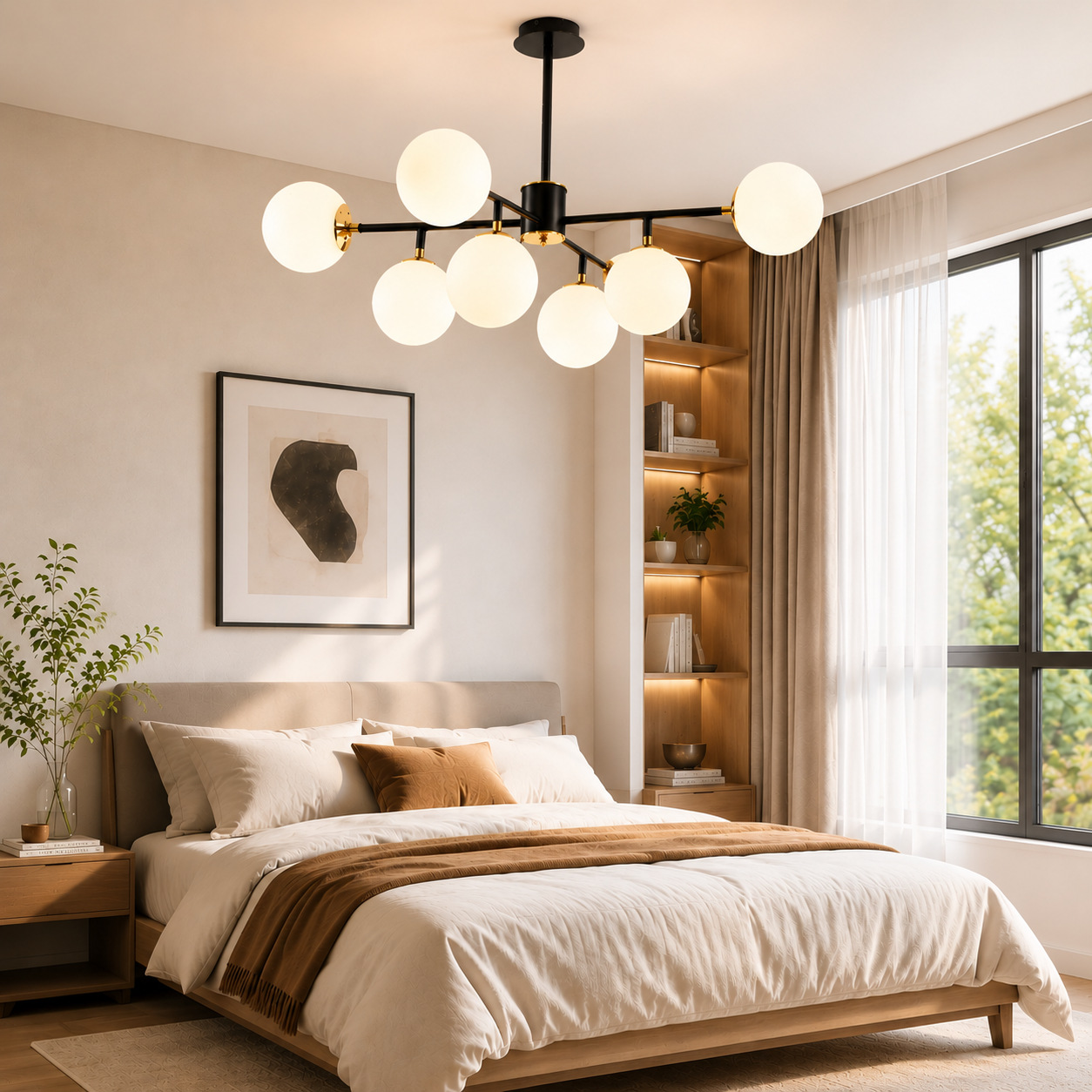 Egilna Modern Glass Molecular Glow Balls Pendant Light Egilna Modern Glass Molecular Glow Balls Pendant Light Bedroom Condo