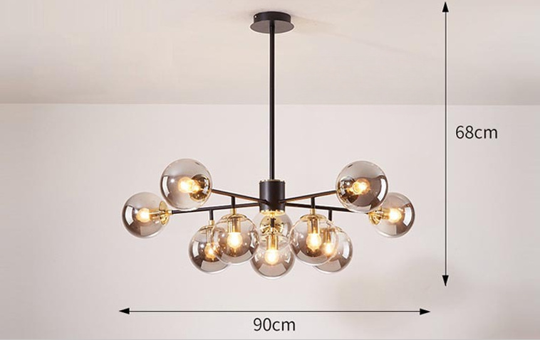 Egilna Modern Glass Molecular Glow Balls Pendant Light Egilna Modern Glass Molecular Glow Balls Pendant Light Black Dimensions