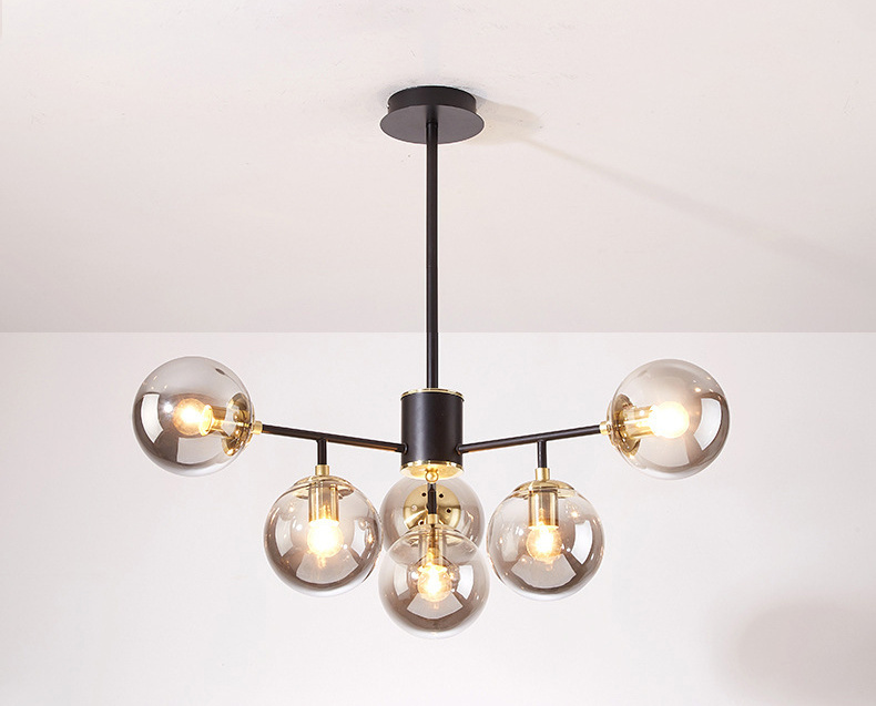 Egilna Modern Glass Molecular Glow Balls Pendant Light Egilna Modern Glass Molecular Glow Balls Pendant Light Black Sphere