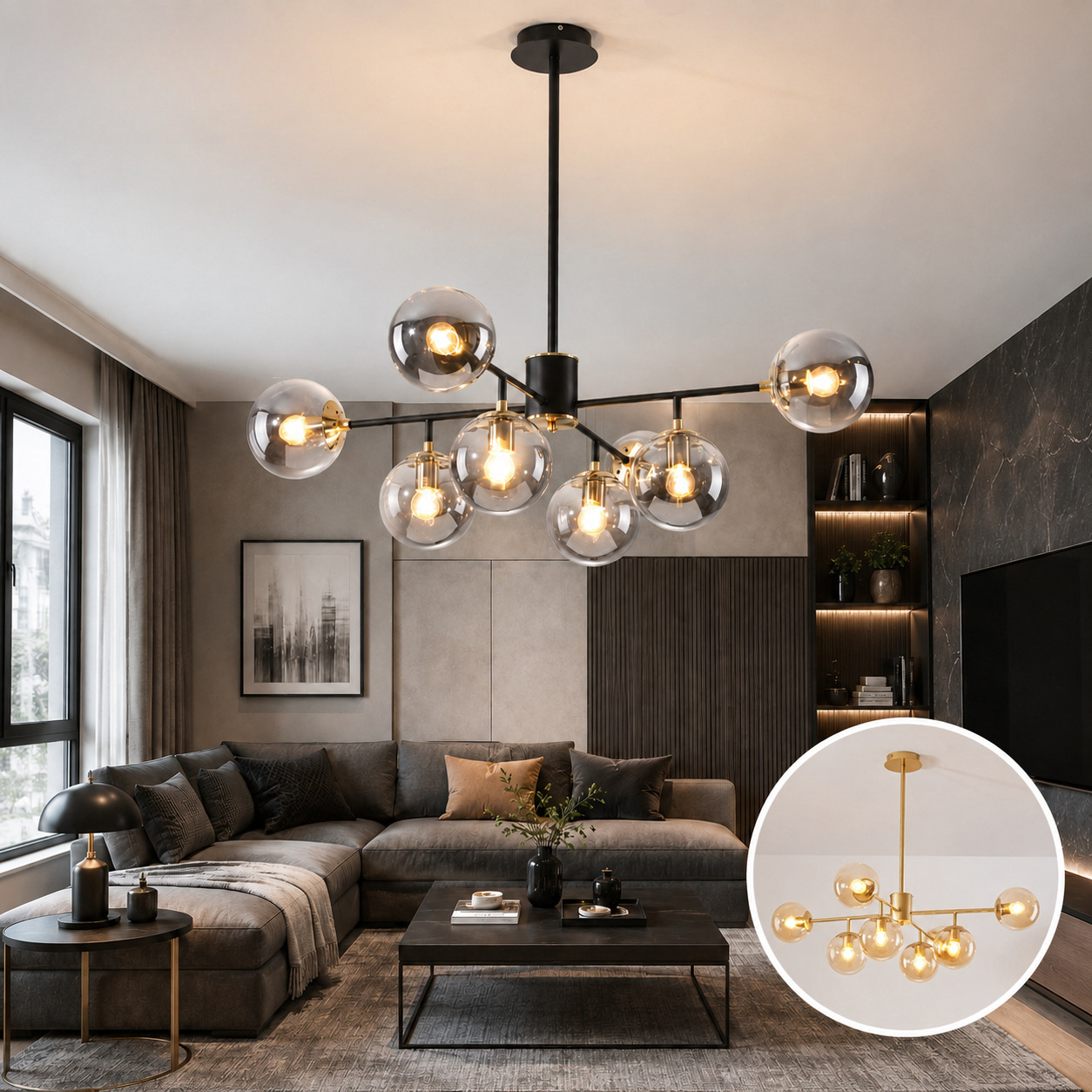 Egilna Modern Glass Molecular Glow Balls Pendant Light Egilna Modern Glass Molecular Glow Balls Pendant Light Living Room Bto