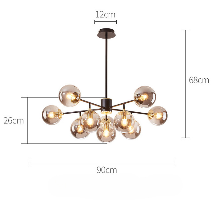 Egilna Modern Glass Molecular Glow Balls Pendant Light Egilna Modern Glass Molecular Glow Balls Pendant Light Size Chart