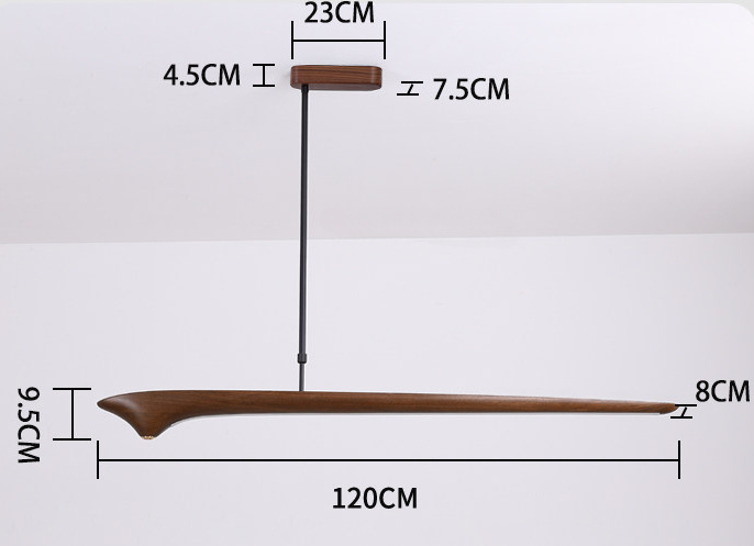 Faylinra Minimalist Sleek Wing Wooden Linear Pendant Light Faylinra Minimalist Sleek Wing Wooden Linear Pendant Light Dimensions
