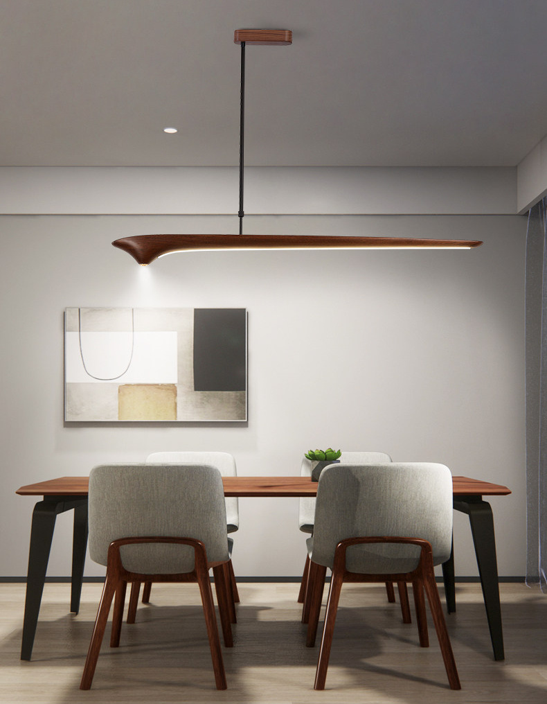 Faylinra Minimalist Sleek Wing Wooden Linear Pendant Light Faylinra Minimalist Sleek Wing Wooden Linear Pendant Light Dining Room Apartment
