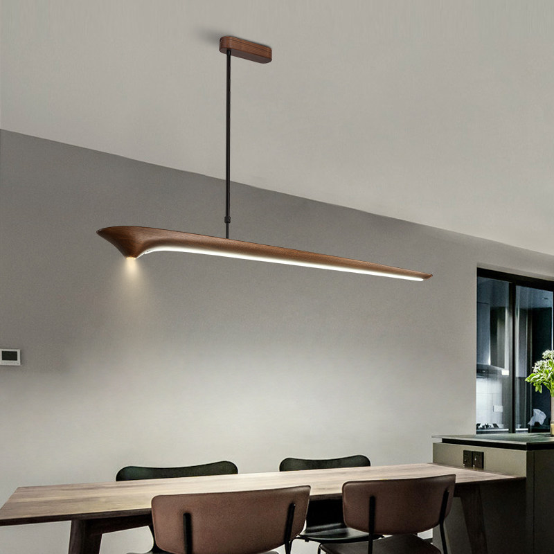 Faylinra Minimalist Sleek Wing Wooden Linear Pendant Light Faylinra Minimalist Sleek Wing Wooden Linear Pendant Light Dining Room Hdb