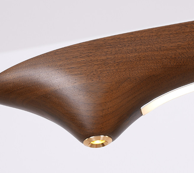 Faylinra Minimalist Sleek Wing Wooden Linear Pendant Light Faylinra Minimalist Sleek Wing Wooden Linear Pendant Light Natural Wood