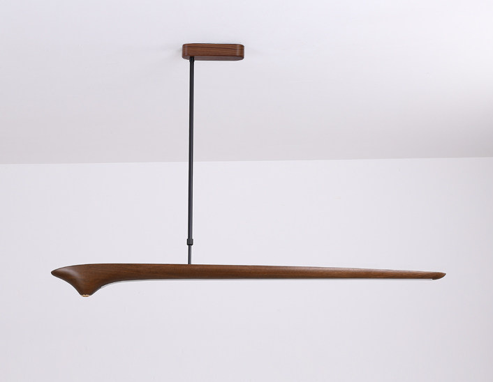 Faylinra Minimalist Sleek Wing Wooden Linear Pendant Light Faylinra Minimalist Sleek Wing Wooden Linear Pendant Light Two Tone Wood