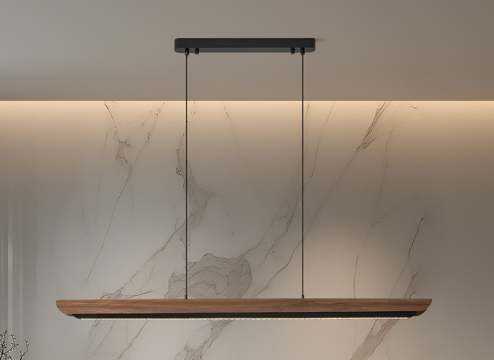 Flunnipin Minimalist Wooden Linear Bar Pendant Light Flunnipin Minimalist Wooden Linear Bar Pendant Light Dining Room Apartment