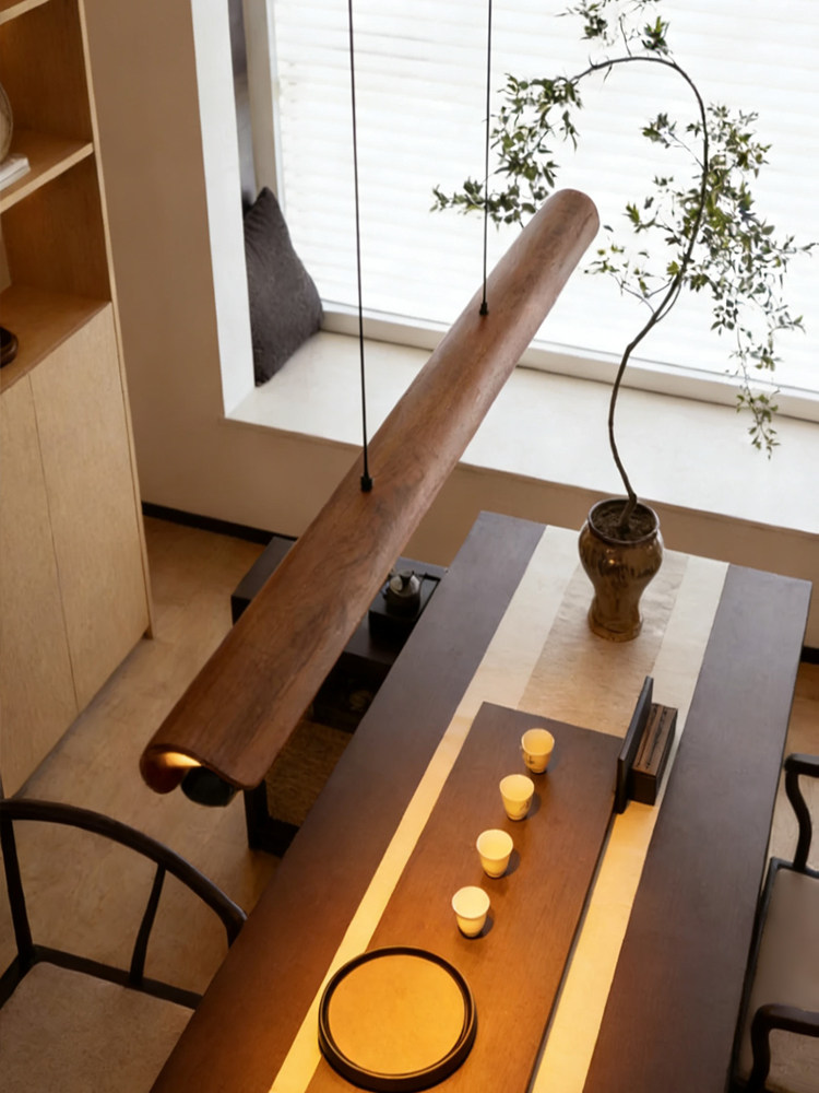 Flunnipin Minimalist Wooden Linear Bar Pendant Light Flunnipin Minimalist Wooden Linear Bar Pendant Light Dining Room Bto