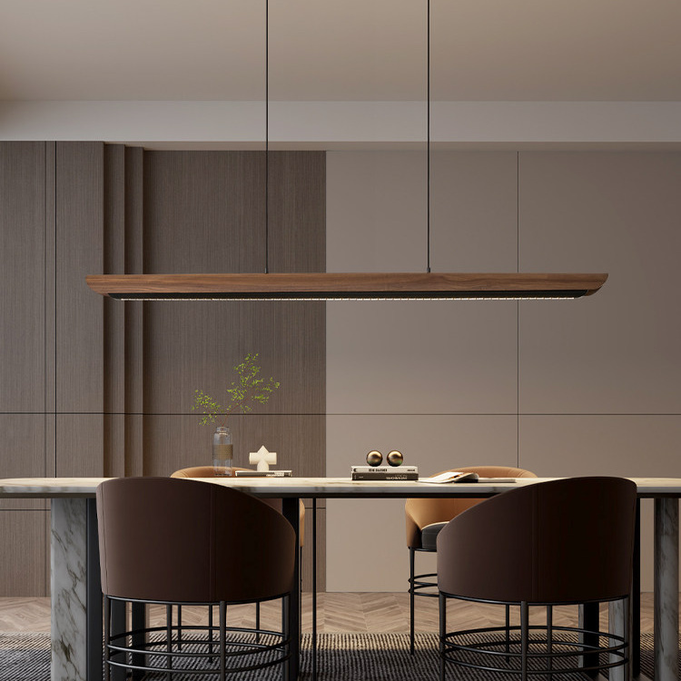 Flunnipin Minimalist Wooden Linear Bar Pendant Light Flunnipin Minimalist Wooden Linear Bar Pendant Light Dining Room Hdb