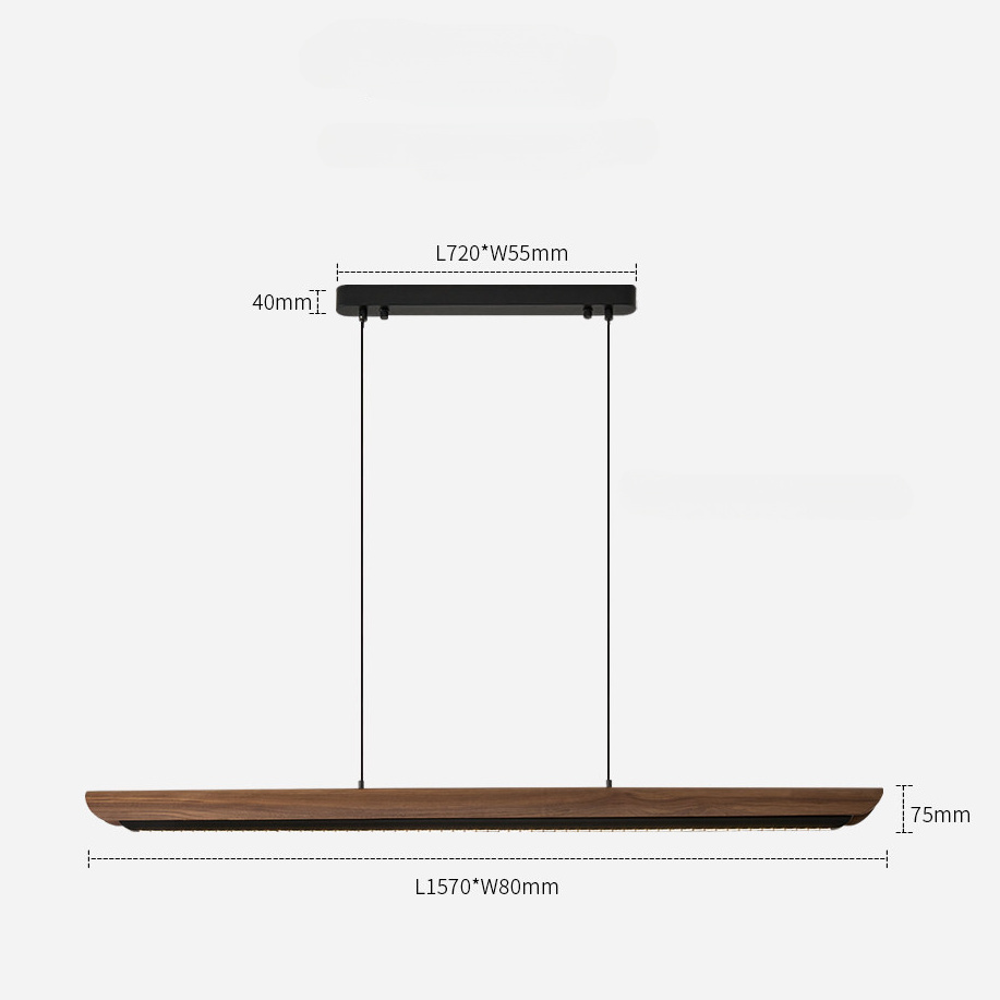 Flunnipin Minimalist Wooden Linear Bar Pendant Light Flunnipin Minimalist Wooden Linear Bar Pendant Light Size Chart