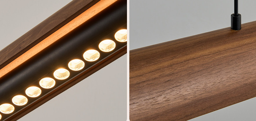 Flunnipin Minimalist Wooden Linear Bar Pendant Light Flunnipin Minimalist Wooden Linear Bar Pendant Light Wood Close Up