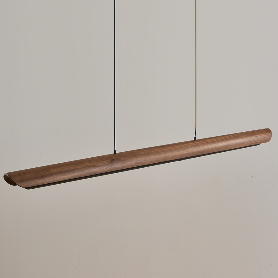 Flunnipin Minimalist Wooden Linear Bar Pendant Light Flunnipin Minimalist Wooden Linear Bar Pendant Light Wood Rectangular