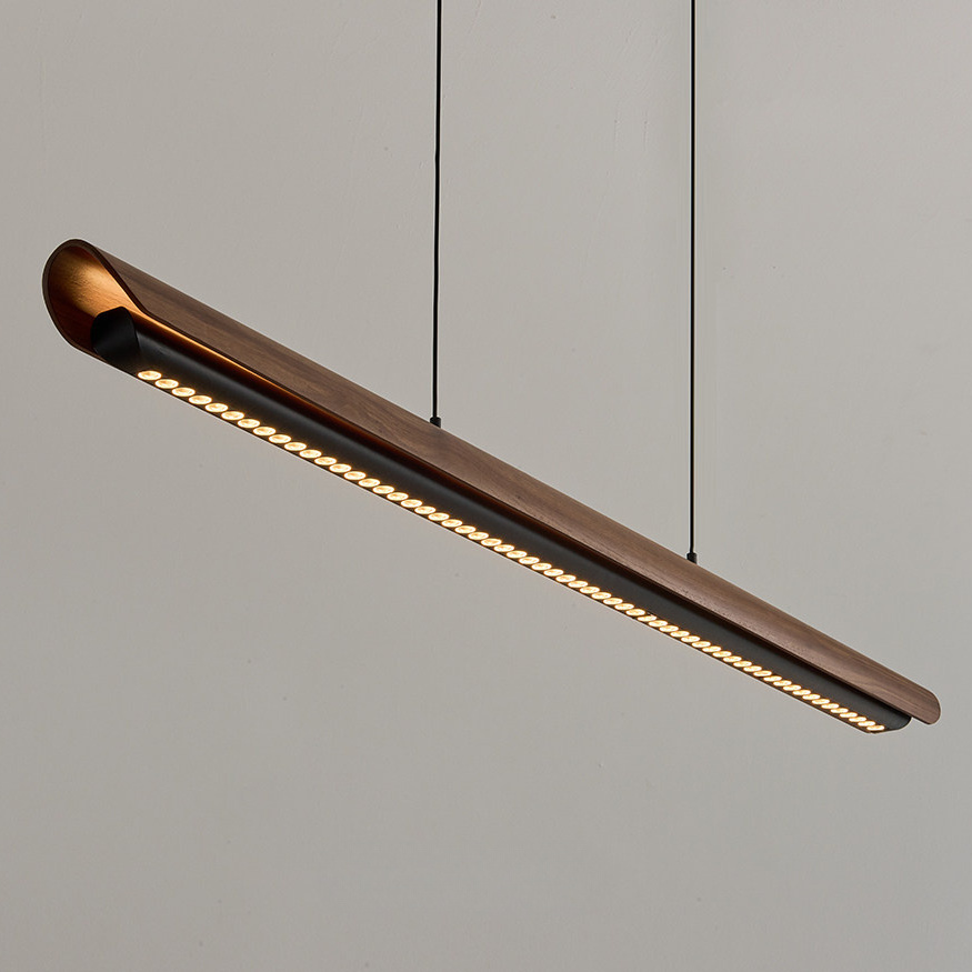 Flunnipin Minimalist Wooden Linear Bar Pendant Light Flunnipin Minimalist Wooden Linear Bar Pendant Light Wood Warm Glow