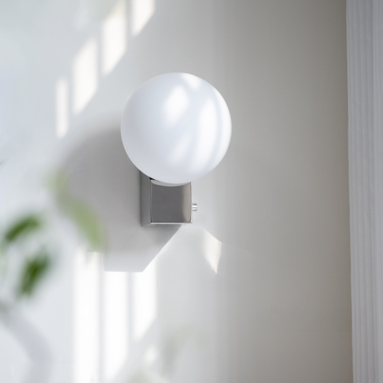 Gregersia Modern Lunar Glow Ball Globe Wall Light Gregersia Modern Lunar Glow Ball Globe Wall Light Chrome Sphere