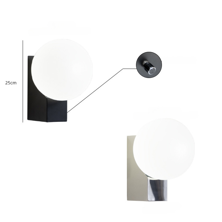 Gregersia Modern Lunar Glow Ball Globe Wall Light Gregersia Modern Lunar Glow Ball Globe Wall Light Matte Black Dimensions