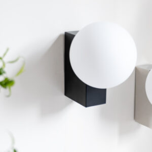 Home Gregersia Modern Lunar Glow Ball Globe Wall Light Matte Black Minimalist