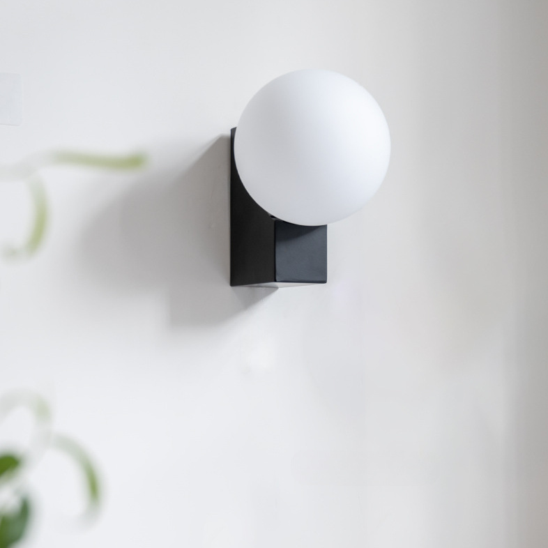 Gregersia Modern Lunar Glow Ball Globe Wall Light Gregersia Modern Lunar Glow Ball Globe Wall Light Matte Black Sphere
