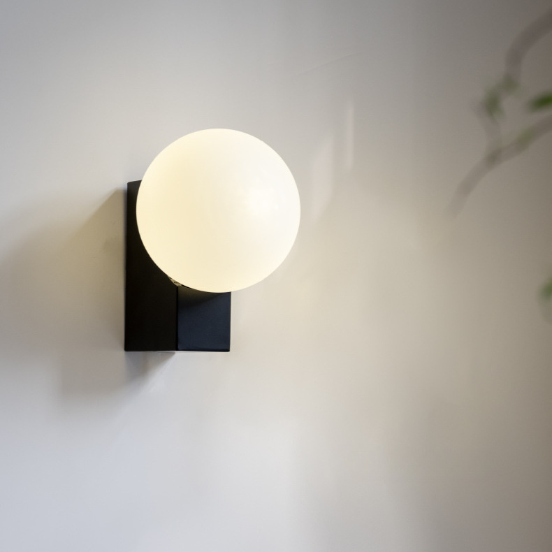 Gregersia Modern Lunar Glow Ball Globe Wall Light Gregersia Modern Lunar Glow Ball Globe Wall Light Matte Black