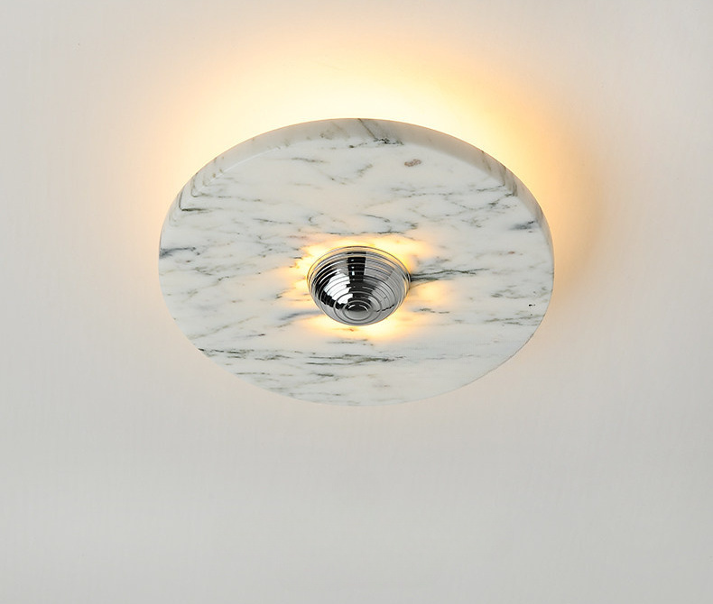 Hallstenja Modern Round Plate Marble Stone Wall Light Hallstenja Modern Round Plate Marble Stone Wall Light Ambient Lighting Variants