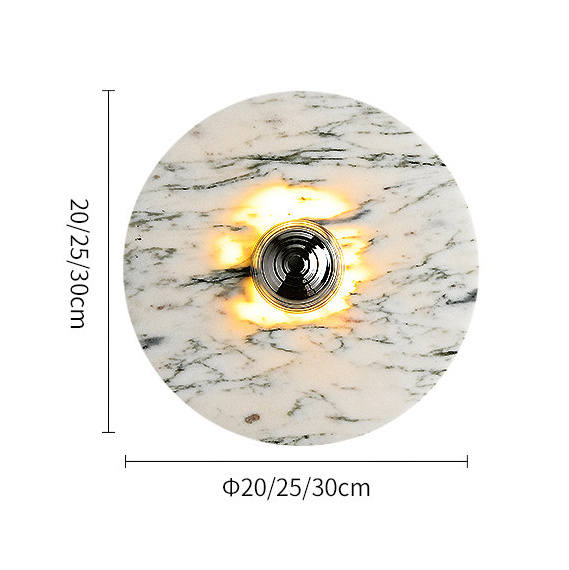 Hallstenja Modern Round Plate Marble Stone Wall Light Hallstenja Modern Round Plate Marble Stone Wall Light Dimensions