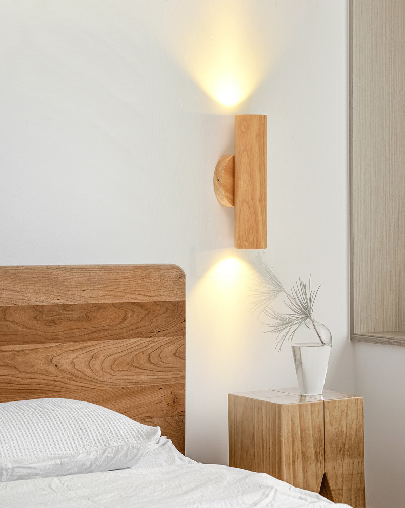 Havdorin Minimalist Dual Beam Wooden Wall Light Havdorin Minimalist Dual Beam Wooden Wall Light Bedside Condo