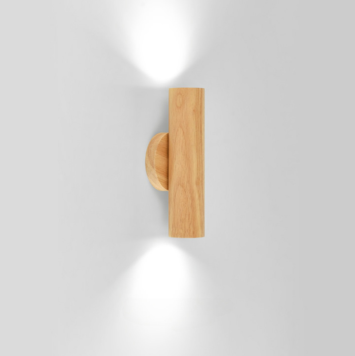 Havdorin Minimalist Dual Beam Wooden Wall Light Havdorin Minimalist Dual Beam Wooden Wall Light Natural Wood Cool White