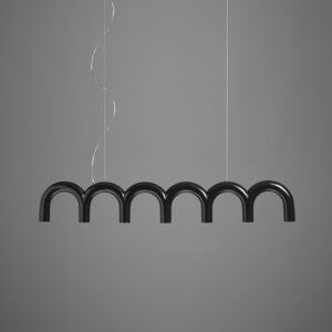 Home Isakssoruun Modern Funky U Loop Pipes Pendant Light Black Linear