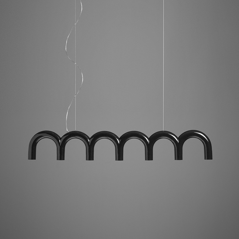 Isakssoruun Modern Funky U-loop Pipes Pendant Light Isakssoruun Modern Funky U Loop Pipes Pendant Light Black Linear
