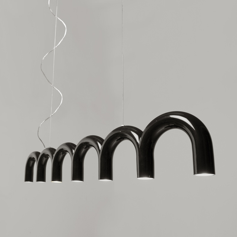 Isakssoruun Modern Funky U-loop Pipes Pendant Light Isakssoruun Modern Funky U Loop Pipes Pendant Light Black Sculptural