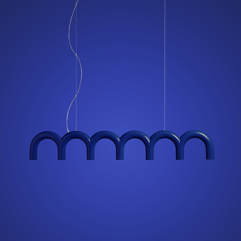 Isakssoruun Modern Funky U-loop Pipes Pendant Light Isakssoruun Modern Funky U Loop Pipes Pendant Light Blue Linear