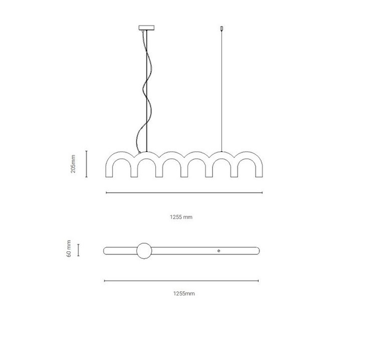 Isakssoruun Modern Funky U-loop Pipes Pendant Light Isakssoruun Modern Funky U Loop Pipes Pendant Light Dimensions