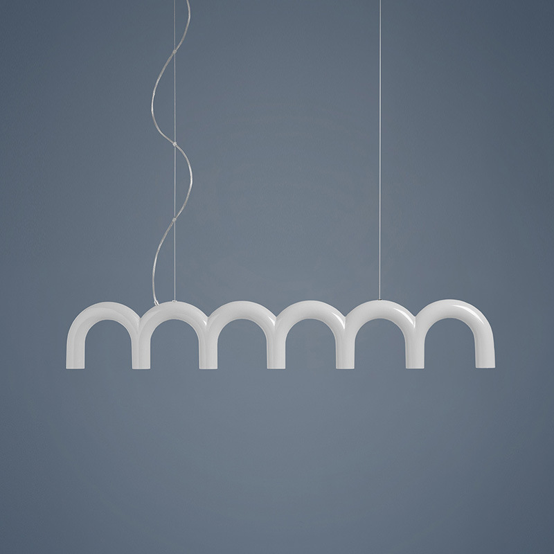 Isakssoruun Modern Funky U-loop Pipes Pendant Light Isakssoruun Modern Funky U Loop Pipes Pendant Light White Linear