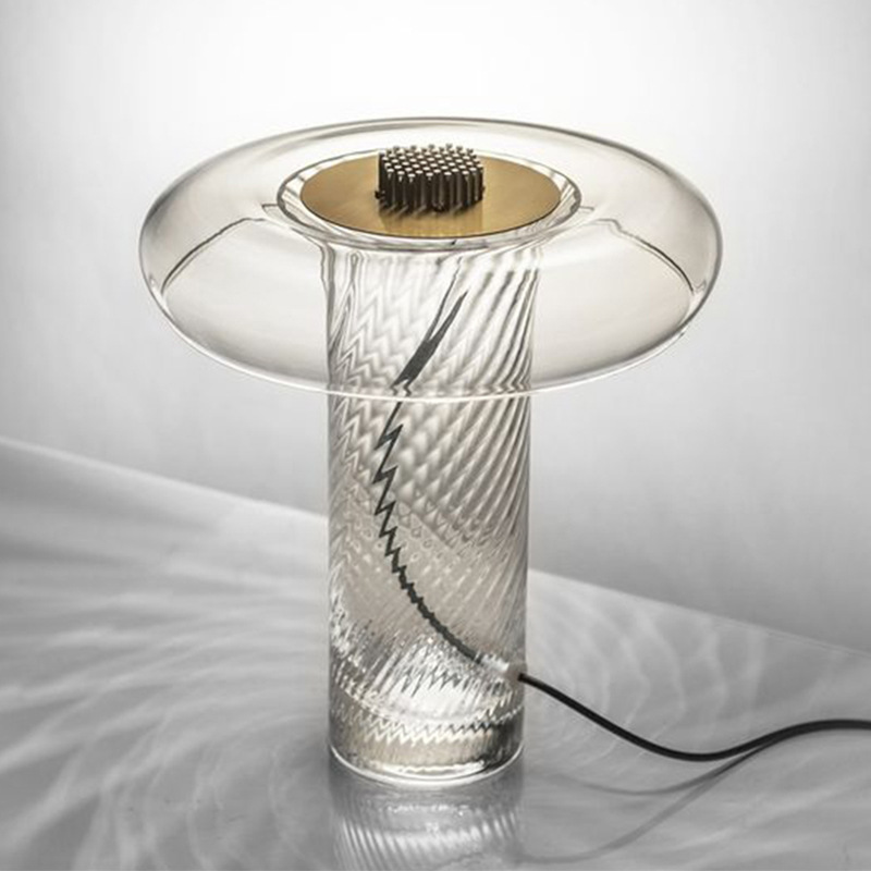 Kalnovren Modern Swirl Glass Table Lamp Kalnovren Modern Swirl Glass Table Lamp Cylinder