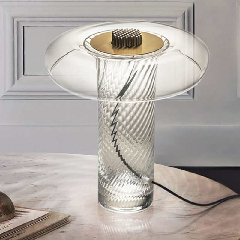Kalnovren Modern Swirl Glass Table Lamp Kalnovren Modern Swirl Glass Table Lamp
