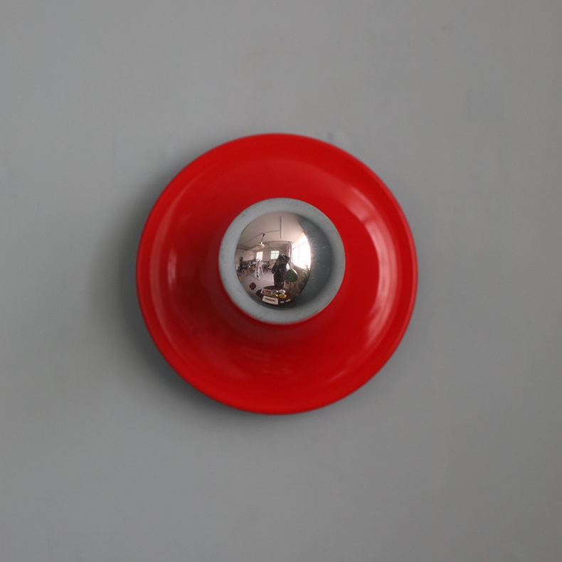 Karnvyrn Minimalist Metallic Halo Wall Light Karnvyrn Minimalist Metallic Halo Wall Light Red