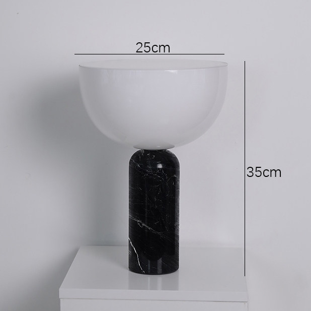 Kizornuu Modern Inverted Dome Marble Table Lamp Kizornuu Modern Inverted Dome Marble Table Lamp Black Dimensions