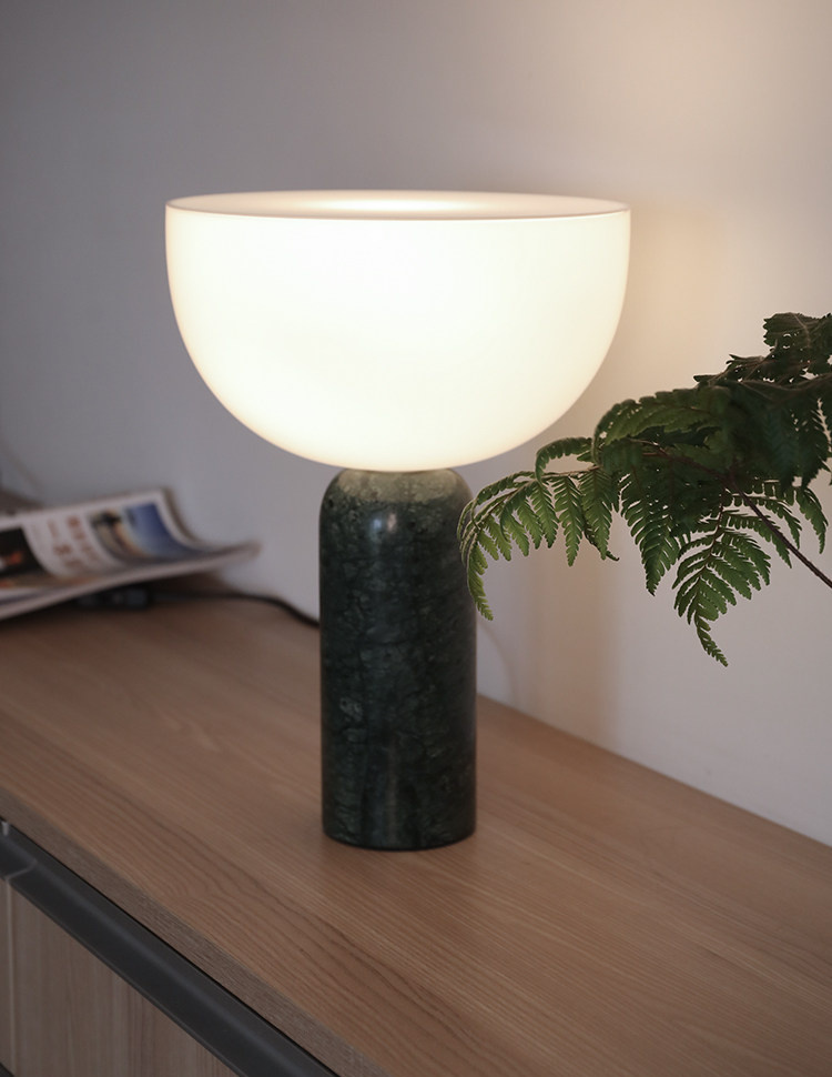 Kizornuu Modern Inverted Dome Marble Table Lamp Kizornuu Modern Inverted Dome Marble Table Lamp Green Ambient Lighting