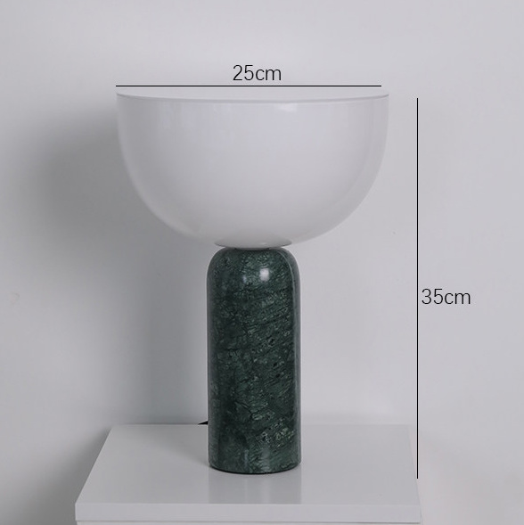 Kizornuu Modern Inverted Dome Marble Table Lamp Kizornuu Modern Inverted Dome Marble Table Lamp Green Dimensions